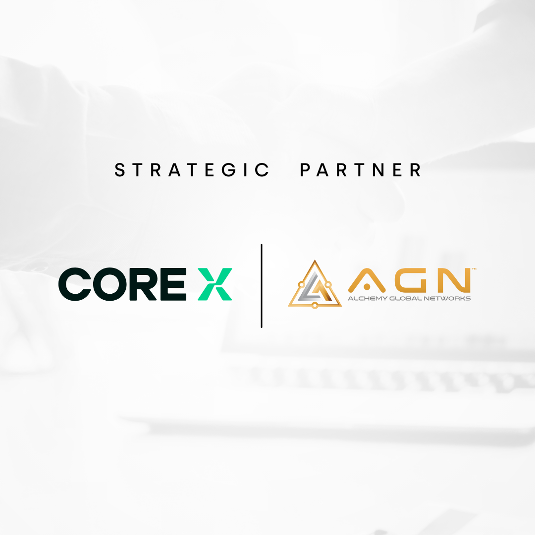 Banner announcing the CoreX and Alchemy Global Networks | AGN partnership
