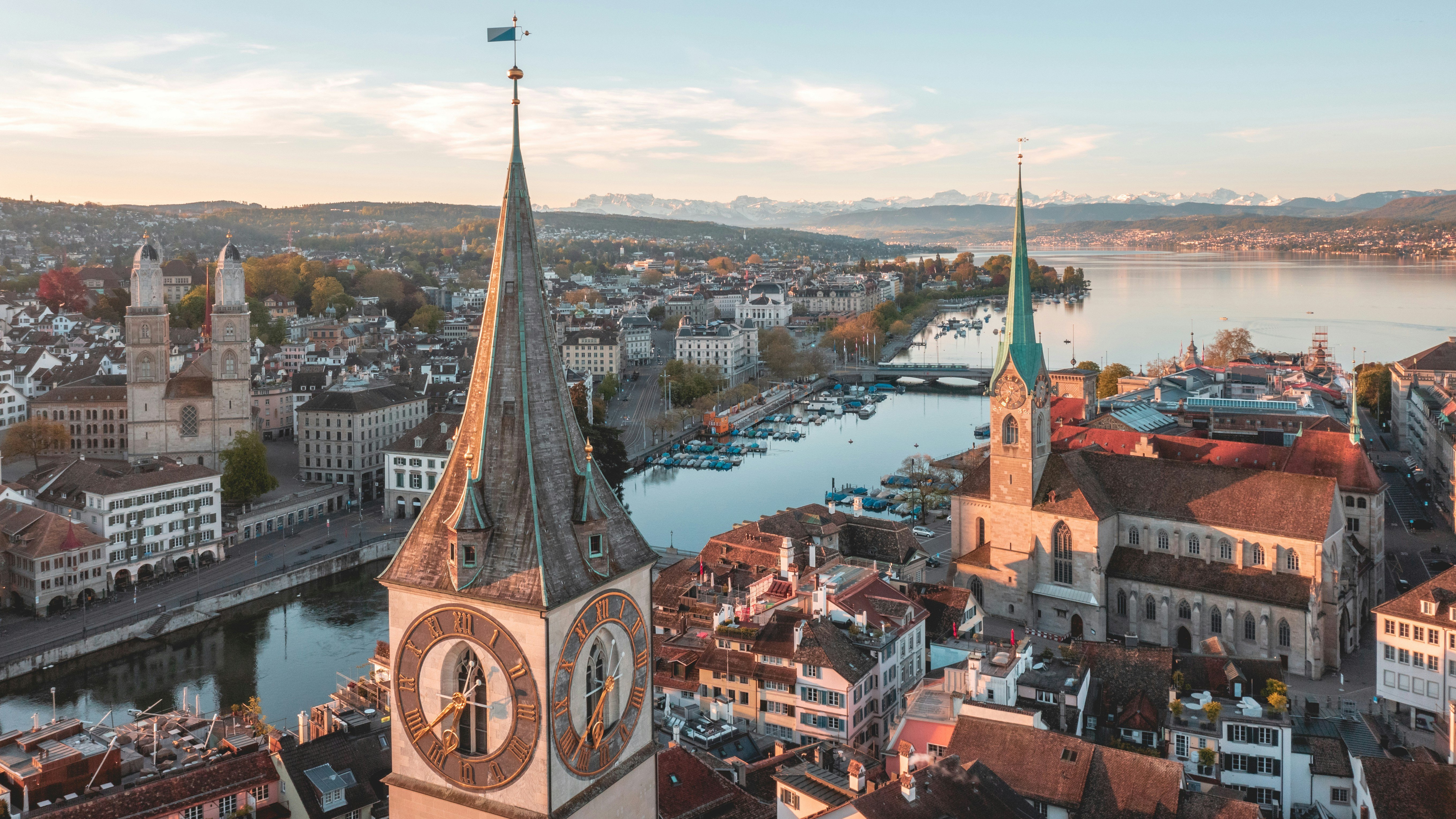 A skyline view of Zurich, Switzerland, connecting with the ServiceNow Zurich release.